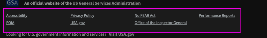 footer secondary menu
