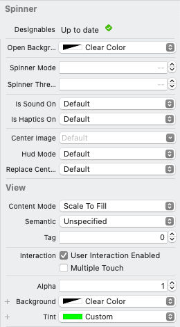 The Spinner Attributes Inspector Options