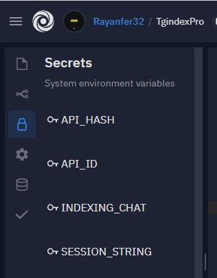 playlist site repl secrets sidebar