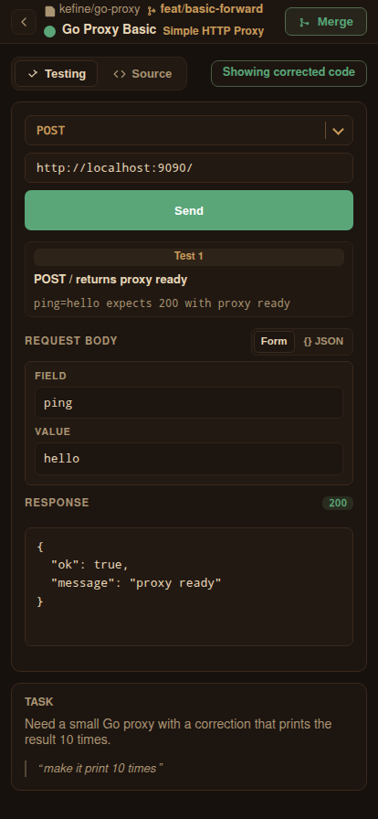 Testing form mobile dark